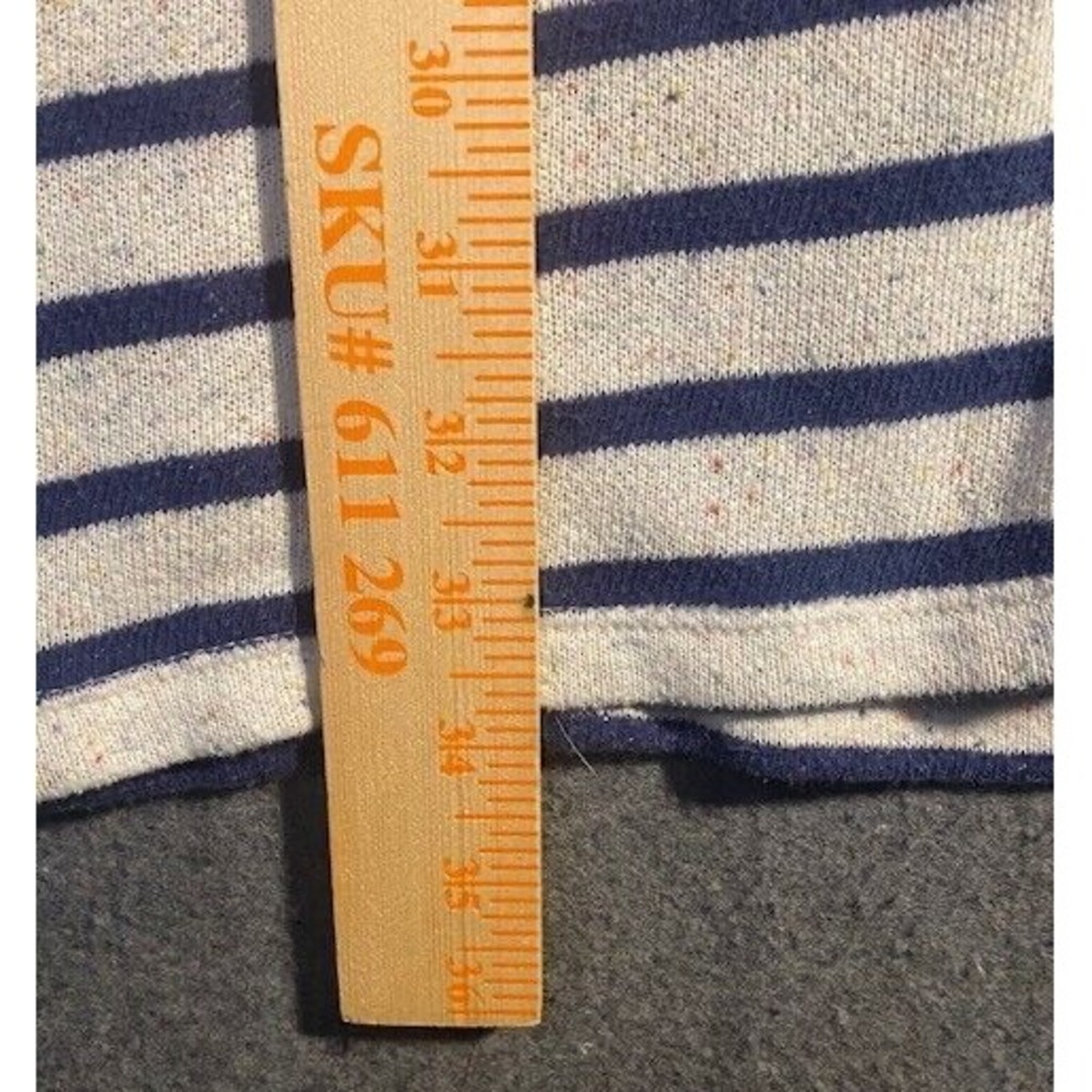 LANDS END Robe Girls XL 16+ Striped Full Zip HOODIE Long Sleeve HEART‎ POCKETS - Picture 9 of 10